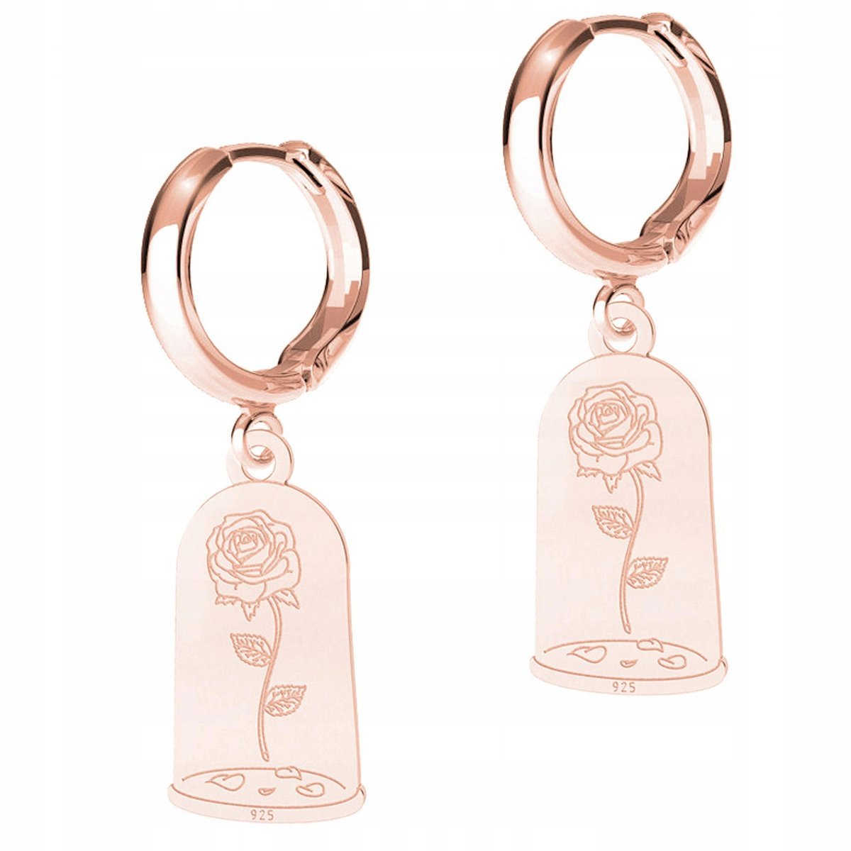 Kolczyki Pozłacane Blaszki z Różami Kwiaty Róże Róża Wiatrów SREBRO 925