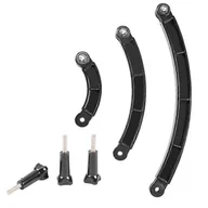 Selfie stick - 3-kierunkowe przedłużenie ramienia kasku Zakrzywiony słup Selfie Stick do GoPro 9 8 7 6 5 SJCAM 4K Akcesoria do kamer ze śrubą Czarny - miniaturka - grafika 1