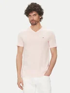 Koszulki męskie - Tommy Jeans T-Shirt Jaspe DM0DM20364 Różowy Slim Fit - miniaturka - grafika 1