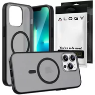 Etui i futerały do telefonów - Etui matowe Alogy MagCase do MagSafe obudowa z pierścieniem magnetycznym do Apple iPhone 13 Pro Czarne - miniaturka - grafika 1