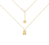 Naszyjniki - Pozłacany choker pancerka z misiem - miniaturka - grafika 1