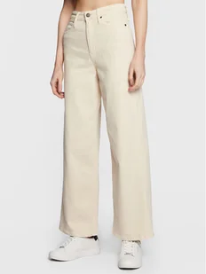 Calvin Klein Jeansy K20K205058 Écru Wide Leg - Spodnie damskie - miniaturka - grafika 1