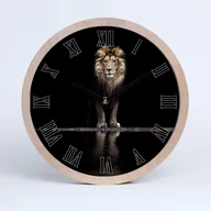 Zegary - Nowoczesny wiszący zegar drewno portret lwa fi 30, Tulup - miniaturka - grafika 1