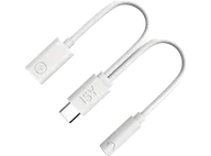 Adaptery i przejściówki - Adapter USB-C - mini Jack 3.5mm/USB-C (wtyk gniazdo) ISY IKA-1001 2IN1 TO AUDIO & USB- Biały - miniaturka - grafika 1