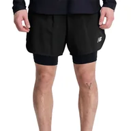 Spodnie sportowe męskie - Spodenki New Balance MS33282BK - czarne - miniaturka - grafika 1