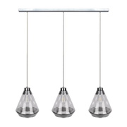 Lampy sufitowe - Britop Skandynawska LAMPA wisząca MISTRAL 15840328 szklana OPRAWA loftowy ZWIS kaskada chrom przezroczysta - miniaturka - grafika 1