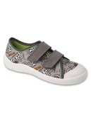 Kapcie damskie - Chłopięce kapcie z nadrukiem szare Befado - miniaturka - grafika 1