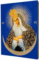 Matka Boska Ostrobramska - obraz religijny na desce lipowej - Ikony i obrazy sakralne - miniaturka - grafika 1