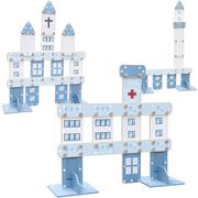 Klocki - Classic World CLASSIC WORLD Ogromne Klocki Konstrukcyjne Drewniane Zestaw Szpital Kościół Wieża CW53481 - miniaturka - grafika 1