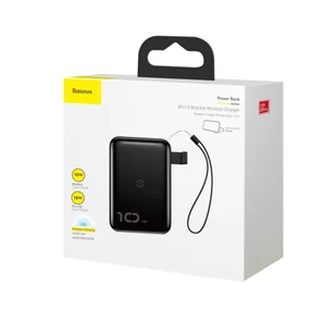 Baseus Mini S power bank 10000mAh 18W bezprzewodowa ładowarka Qi 10W USB / USB Typ C PowerDelivery QC3.0 czarny (PPXFF10W-01) - Ładowarki do telefonów - miniaturka - grafika 25