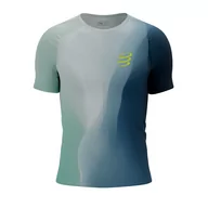 Bielizna sportowa męska - COMPRESSPORT Koszulka biegowa PERFORMANCE SS T-SHIRT niagara blue - miniaturka - grafika 1