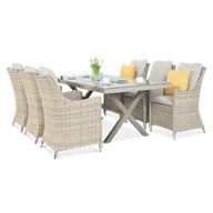 Meble ogrodowe - Zestaw mebli z technorattanu NAPOLI 6/200 Light Beige - miniaturka - grafika 1