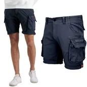 Odzież taktyczna i umundurowanie - Spodenki Alpha Industries Crew Short 176203 07 - Granatowe  32 - miniaturka - grafika 1