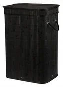 Kosze na bieliznę - BAMBUSOWY KOSZ NA PRANIE UCHYLNY 72L CZARNY - miniaturka - grafika 1