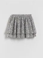 Spodenki damskie - Reserved - Spódnico-szorty z cekinami - srebrny - miniaturka - grafika 1