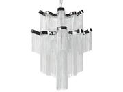 Lampy sufitowe - Beliani Lampa wisząca Żyrandol metalowy srebrny MUCONE 69409 - miniaturka - grafika 1