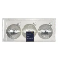 Bombki - Bombka szklana nieregularna mix 8 cm srebrna 3 szt. - miniaturka - grafika 1