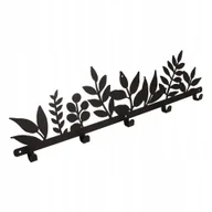 Wieszaki i stojaki - Wieszak ścienny ubraniowy WS100 liście czarny - miniaturka - grafika 1