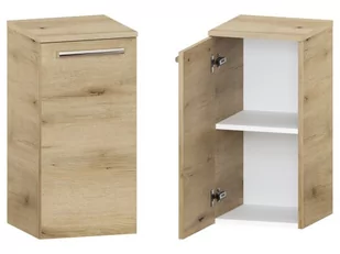 Słupek Łazienkowy ATHD 35 cm DD Lewy - Dąb Evoke Coast Mat - Uchwyty Chromowane - Szafki łazienkowe - miniaturka - grafika 1