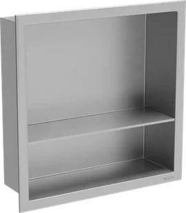 Mexen X-Wall-R półka wnękowa z kołnierzem i półką 30 x 30 cm, inox - 1910303010S - Półki łazienkowe - miniaturka - grafika 1