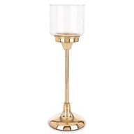 Świeczniki - Świecznik złoty z kloszem 34x11 cm LAMBONG - III wysoki - miniaturka - grafika 1