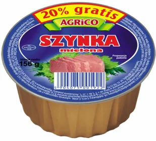 AGRICO 156G KONSERWA SZYNKA MIELONA - Pasztet i przetwory mięsne - miniaturka - grafika 1
