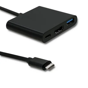 Qoltec Adapter USB 3.1 typ C HDMI/USB USB-C czarny (50430) - Adaptery i przejściówki - miniaturka - grafika 2