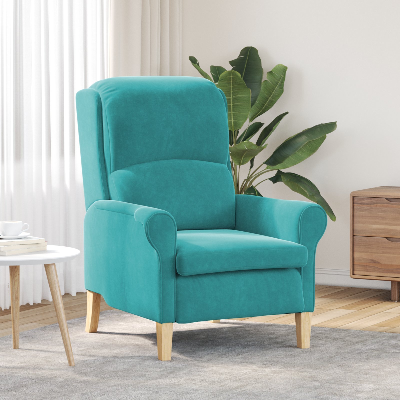 vidaXL Turkusowy Fotel Turkusowy Tkanina Standard Ergonomiczny
