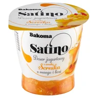 Desery mleczne - Bakoma Satino Deser jogurtowy o smaku sernika z mango i liczi 145 g - miniaturka - grafika 1