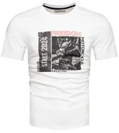 Koszulki męskie - T-shirt męski bawełniany z nadrukiem biały Recea - miniaturka - grafika 1