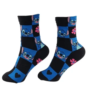 Skarpetki Damskie Długie Stitch Czarno Niebieskie Lilo i Stitch 36-40 - Skarpetki damskie - miniaturka - grafika 1