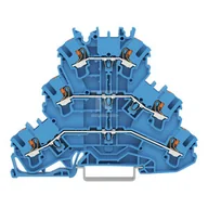 Kostki, złączki, wtyczki - Złączka 3-piętrowa, z przyciskami, złączka przelotowa/przelotowa/przelotowa, N/N/N, bez podstawki oznacznika, do zastosowań Ex e II oraz Ex i, na - miniaturka - grafika 1