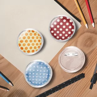 Przypinki z zapięciami, akryl, 44 mm, 100 sztuk - Biżuteria - akcesoria - miniaturka - grafika 1