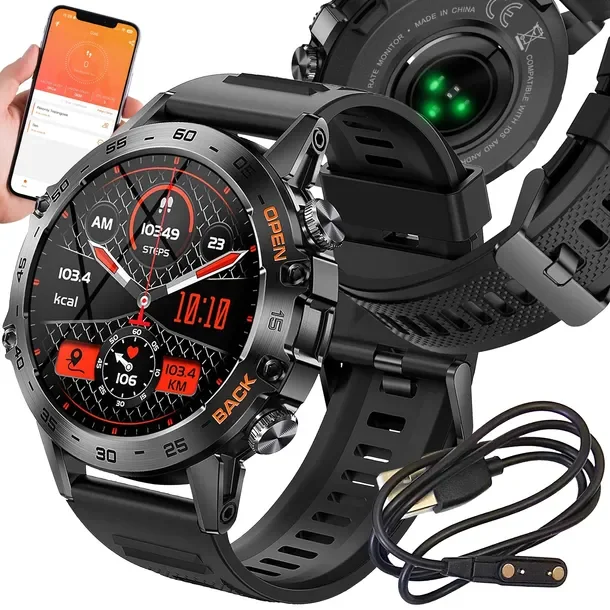 Zegarek Smartwatch Sportowy Rozmowy Męski Damski Polskie Menu Czarny Sport
