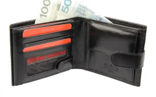 Portfel Męski Skórzany PIERRE CARDIN Skóra Licowa Duży Poziomy Z Zapinką Dwa Skrzydełka 324A - Portfele - miniaturka - grafika 7