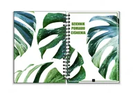 Planery - JUFIMI Dziennik pomiaru ciśnienia MONSTERA okładka twarda - miniaturka - grafika 1