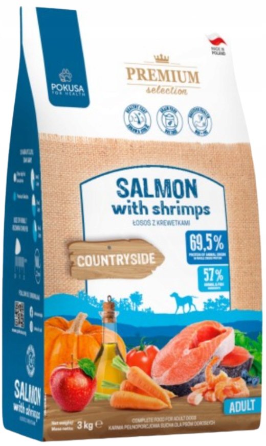 Pokusa Salmon with Shrimps Łosoś z krewetkami Adult 3kg