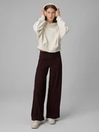 Spodnie sportowe damskie - 4F Spodnie dresowe z szerokimi nogawkami damskie - brązowe XS - miniaturka - grafika 1