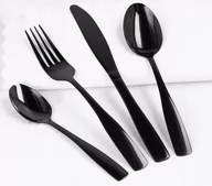 Zestawy sztućców - Komplet czarnych sztućców dla 6 osób zestaw 24 el - miniaturka - grafika 1