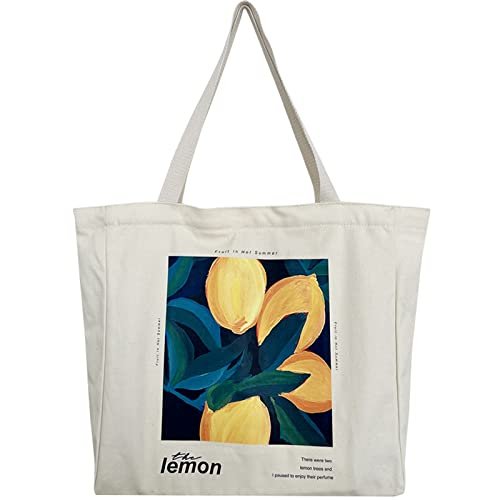 BROADREAM Torba na Zakupy z Nadrukiem Vintage, Płócienna Torba na Ramię, Torba Wielokrotnego Użytku, Torba na Ramię, Torby Naramienne,Torba z Nadrukiem, Dla Kobiet, Szkoła, Uniwersytet, Praca