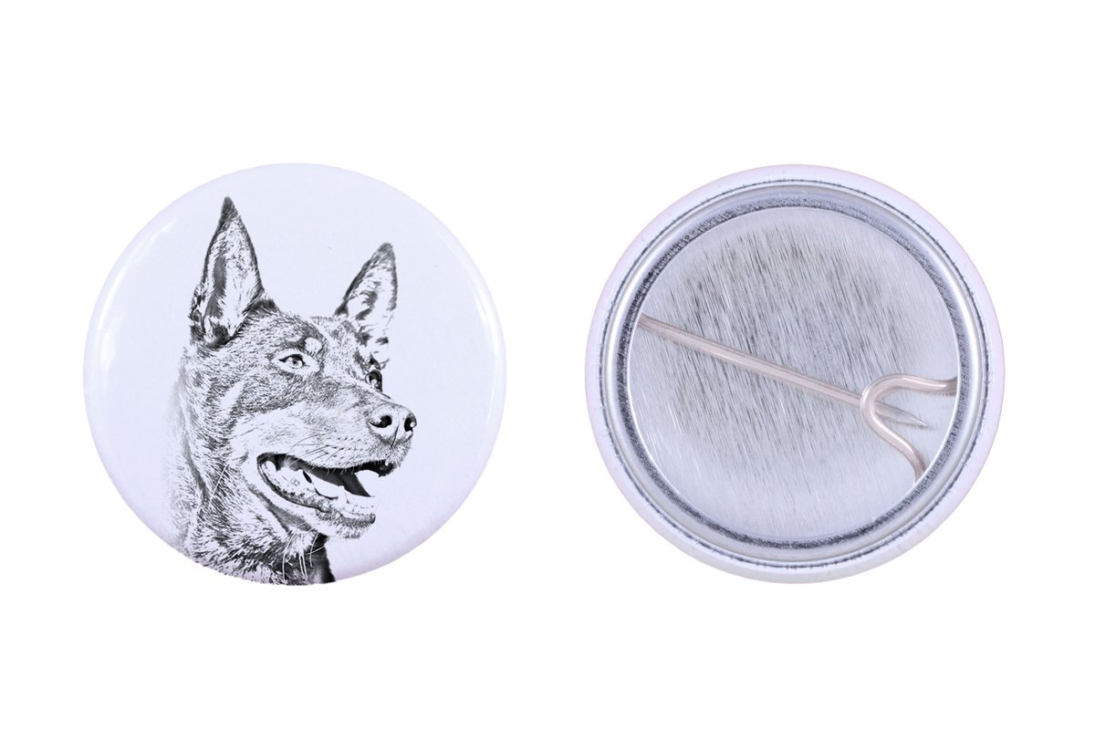 Owczarek australijski kelpie - przypinka z twoim psem, dodaj własne foto, marka Art-Dog
