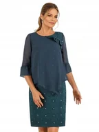 Sukienki - Sukienka Atena 46 wizyta wesele komunia wizyta - miniaturka - grafika 1