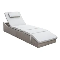 Leżaki ogrodowe - Biało-beżowy leżak ogrodowy ze sztucznego rattanu Akland – Bonami Selection - miniaturka - grafika 1