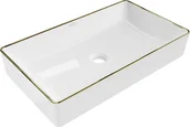Umywalki - Mexen Nadia umywalka nablatowa 62 x 35 cm, biała/złota rant - 21616005 - miniaturka - grafika 1