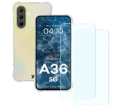 Etui i futerały do telefonów - Bizon Elastyczne etui + 2x szkło hartowane Case Clear Pack do Galaxy A36 5G - miniaturka - grafika 1