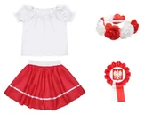 Dresy i komplety dla dziewczynek - ZESTAW NARODOWY BIAŁO-CZERWONY 98-110 4el - miniaturka - grafika 1