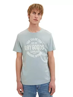 Koszulki męskie - T-shirt męski TOM TAILOR z nadrukiem, 28129-jasny lodowy błękit, S - grafika 1