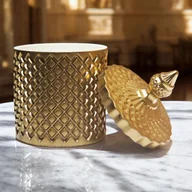 Świece - Świeca Sojowa - Złote Kratki Intymności - 300 ml - Zapach inspirowany perfumami Bottega - miniaturka - grafika 1