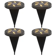 Lampy ogrodowe - vidaXL Solarne lampki gruntowe, z kolcami, 4 szt., ciepłe białe - miniaturka - grafika 1