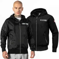 Odzież taktyczna i umundurowanie - Kurtka z kapturem Pit Bull Athletic Logo - Czarna M - miniaturka - grafika 1